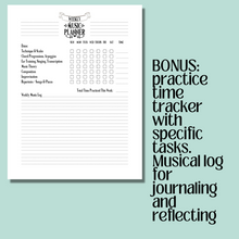 Weekly & Monthly Planner PRINTABLE, Digital Planner, GoodNotes, Music Teacher, Tracker, Music Practice Log