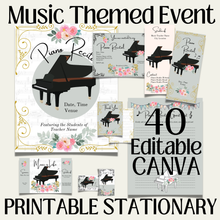 40 Editable MUSIC-THEMED EVENT - Piano Invitations and Thank You Cards, Canva Templates, Boho Classical, Birthday, Concert, Party, Wedding, Music Event