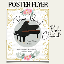 40 Editable MUSIC-THEMED EVENT - Piano Invitations and Thank You Cards, Canva Templates, Boho Classical, Birthday, Concert, Party, Wedding, Music Event