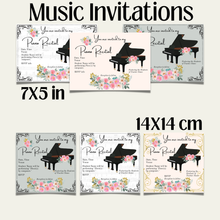 40 Editable MUSIC-THEMED EVENT - Piano Invitations and Thank You Cards, Canva Templates, Boho Classical, Birthday, Concert, Party, Wedding, Music Event