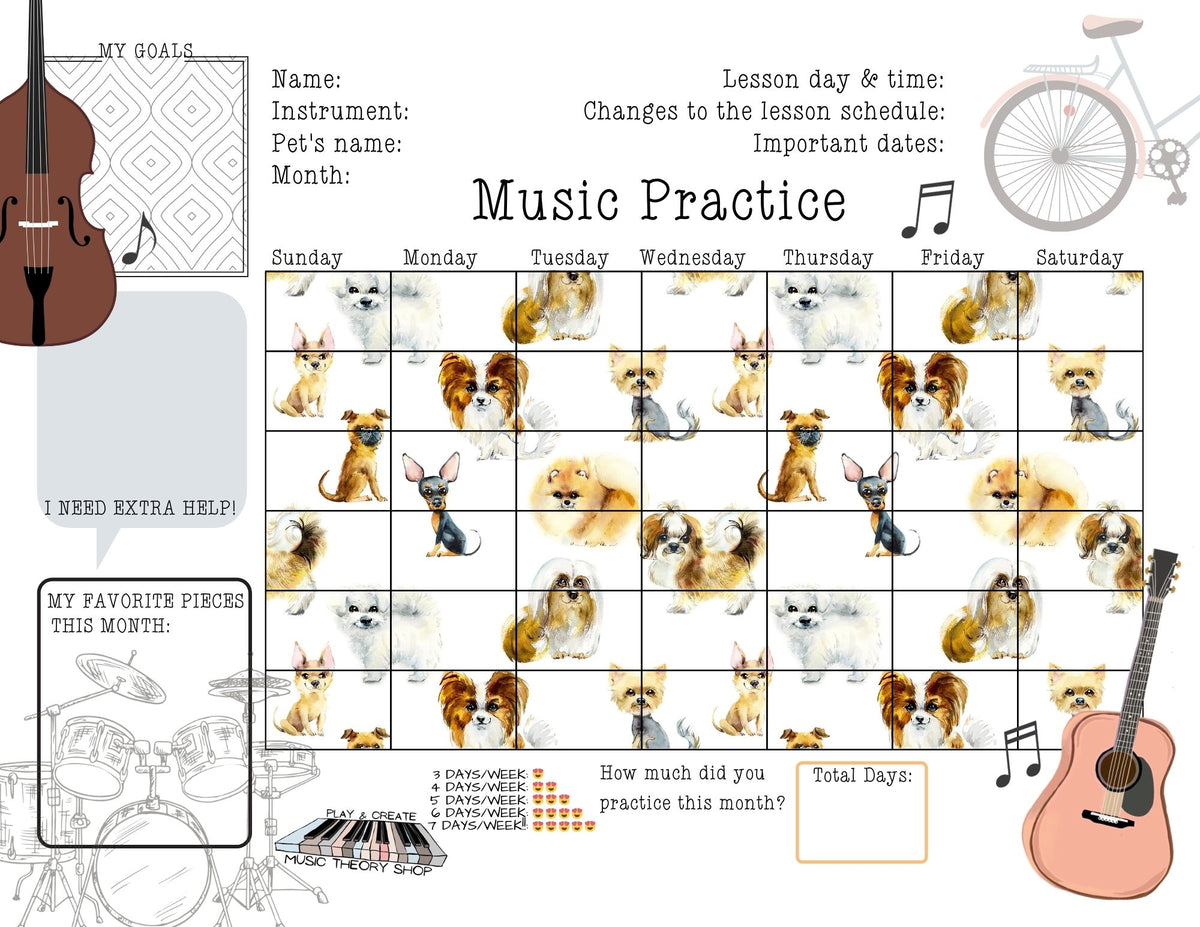My Happy Heart Practice Chart - Horsehair Music