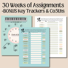 Music Theory Worksheets  | 30 Weeks of Music Theory Assignments, Learn Scales, Key Signatures, Circle of 5ths