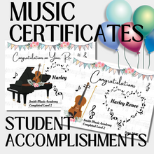 20 Editable CANVA Templates, Certificate, Award, Piano, Violin, Music Student, Recital, Wedding, Music Event