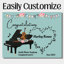 20 Editable CANVA Templates, Certificate, Award, Piano, Violin, Music Student, Recital, Wedding, Music Event