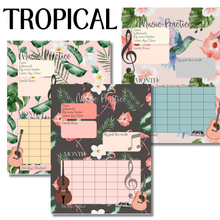 15 Printable Music Practice Charts Bundle, Music Teacher, Music Student, Gift for Musician