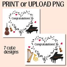 Heart MUSIC CERTIFICATE, Award, Achievement, Printable Certificate of Completion for Musician, Music Studio