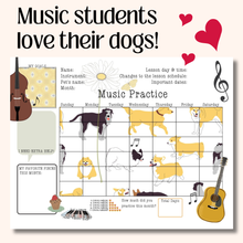3 Printable Music Practice Charts, Tracker, Doggo, Doggie, Musician Dog Lovers, Music Teacher
