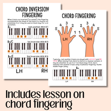 Piano Chords PRINTABLE Study Sheets, Digital Download, Music Lessons, Music Studio, Music Teacher, Music Theory Class