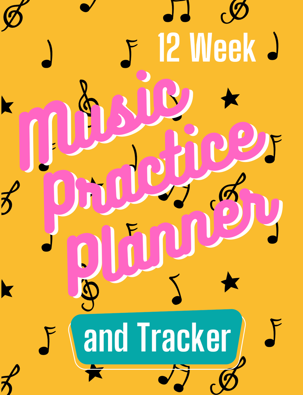 Music Practice PLANNER Book, Music Lessons, Practice Journal, Music Teacher, Music Student, 