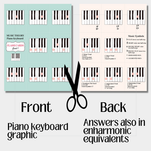 Piano Flash Cards, Print and Cut, Beginning Piano, Music Teachers, Music Students