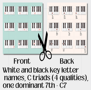 Piano Flash Cards, Print and Cut, Beginning Piano, Music Teachers, Music Students