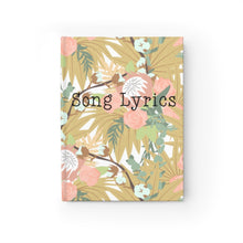Boho Floral, Song Lyrics Journal, Music Journal, Ruled Line