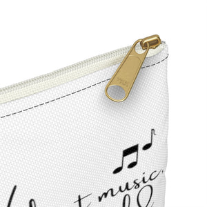 Shabby Chic Musical Quote Accessory Pouch - Watercolor Floral/White