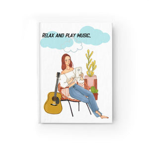 Boho Relax Play Music Guitar Girl Lounging Journal