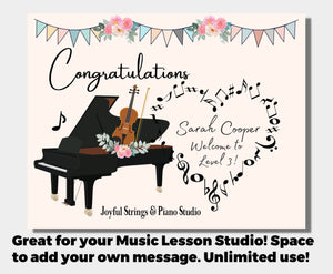 15 Printable Music Recital Award Certificates, Piano Recital, Violin Recital, Multi-use Music Awards