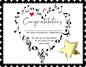 Music Certificate Award, Student Achievement
