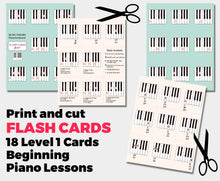 Piano Lessons, Printable Flash Cards, Print and Cut, Beginning Piano, Music Teachers, Music Students