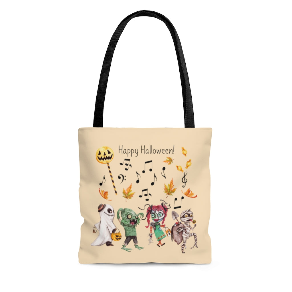 Music Notes, Kids Trick or Treating, Happy Halloween, Tote Bag, Candy Bag