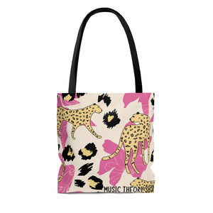 Without Music Life Would Be A Mistake Tote Bag - modern/cheetah