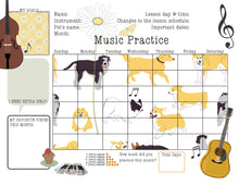 3 Printable Music Practice Charts, Tracker, Doggo, Doggie, Musician Dog Lovers, Music Teacher