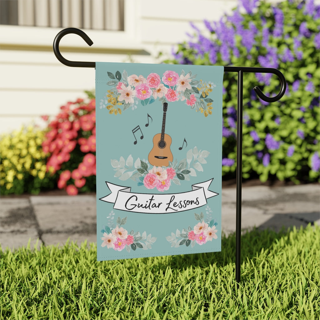 Guitar Teacher Banner for Garden or Porch, 