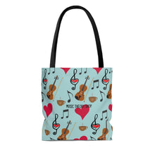 Violin Viola Coffee Hearts Music Clefs Tote Bag - Gift for Musician