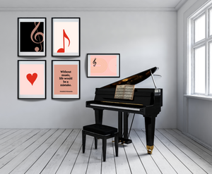 Music Boho ART PRINTS Set of 9, Bundle Wall Decor for Music Classroom, Music Studio, Office