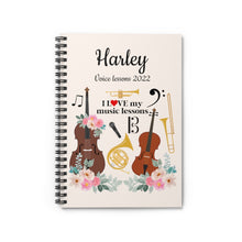 Personalized Music Lesson Spiral Notebook Ruled Line