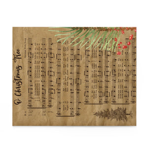 O Christmas Tree, Vintage Sheet Music, Watercolor Christmas Tree, Puzzle