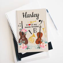 Personalized Music Lesson Hard Cover Journal - Ruled Line