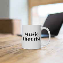 Music Theorist, Art Deco Lettering, White Ceramic Mug