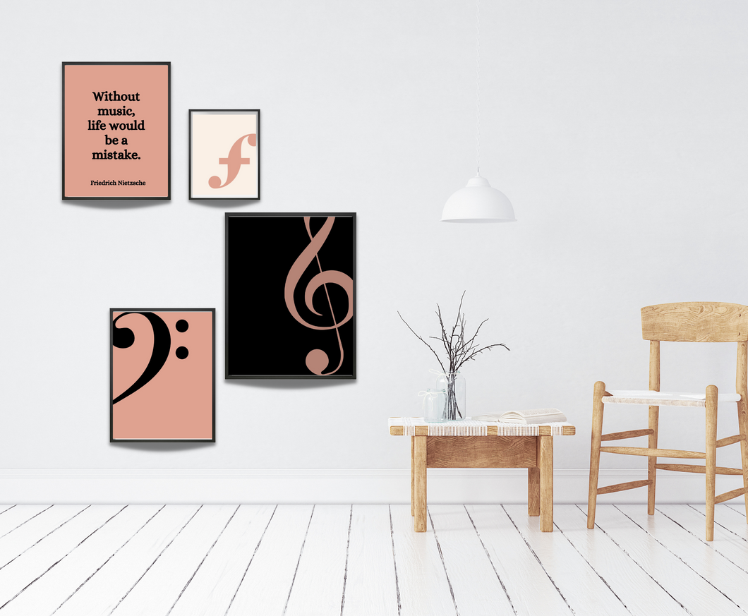 Music Boho ART PRINTS Set of 9, Bundle Wall Decor for Music Classroom, Music Studio, Office