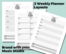 Weekly & Monthly Planner PRINTABLE, Digital Planner, GoodNotes, Music Teacher, Tracker, Music Practice Log