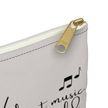 Shabby Chic Musical Quote Accessory Pouch - Watercolor Floral/Cashmere