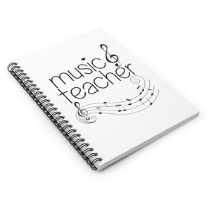 Music Teacher Spiral Notebook Ruled Line - Treble Clef Musical Staff