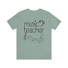 Music Teacher Tee, Treble Clef, Bass Clef, Musical Staff Jersey Short Sleeve Tee