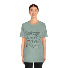 Welcome to Music Class, Whimsical Musical Staff Jersey Short Sleeve Tee