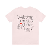 Welcome to Music Class, Whimsical Musical Staff Jersey Short Sleeve Tee