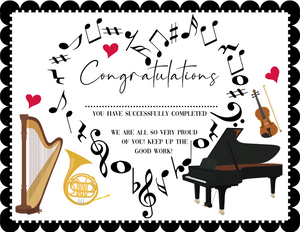 Music Certificate Award, Student Achievement