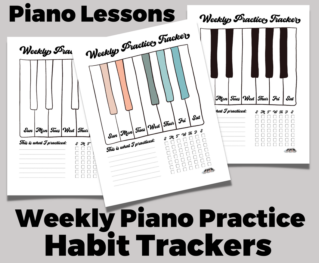 Piano Practice Tracker, Weekly Habit Tracker, Music Practice, Printable Practice, Piano Lessons, Piano Teacher