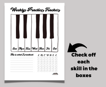 Piano Practice Tracker, Weekly Habit Tracker, Music Practice, Printable Practice, Piano Lessons, Piano Teacher