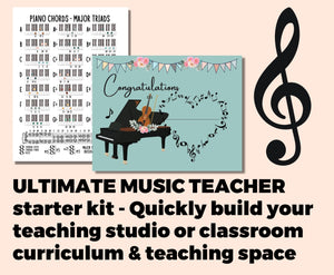 Huge MUSIC THEORY BUNDLE, Printable, Ultimate Music Student Tools, Music Fundamentals, Circle of 5ths, Music Teacher Resource, Music Class Art Wall Decor