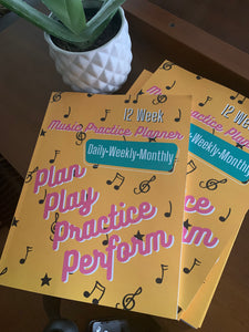 Music Practice PLANNER Book, Music Lessons, Practice Journal, Music Teacher, Music Student, "Plan, Play, Practice, Perform Practice Planner"