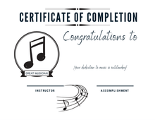 Downloadable PDF - Student Certificates of Completion - Music Theory Shop