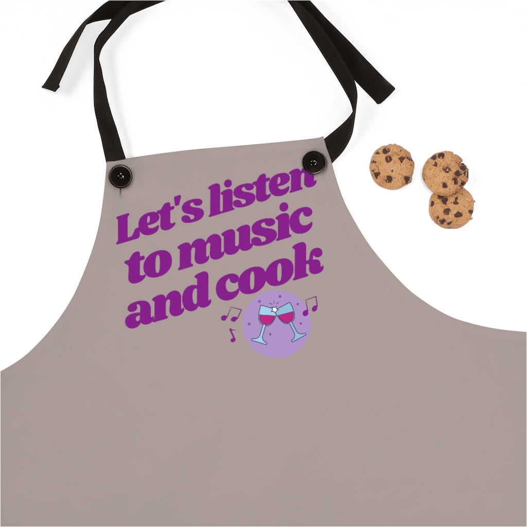 Let's Listen to Music and Cook Apron | Gift for Musician