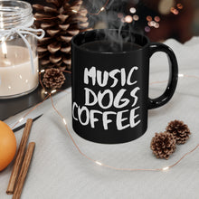 Music, Dogs, Coffee, Treble Clef, Black Mug