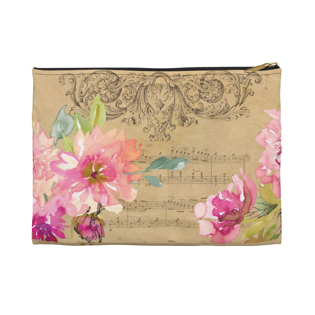 Vintage Music Pouch, Dreamy Flowers, Music Bag