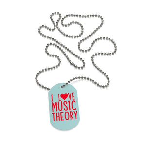 I ❤️ Music Theory Dog Tag Necklace - Music Theory Shop