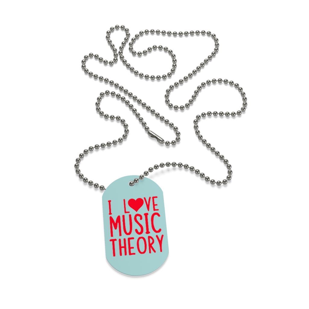 I ❤️ Music Theory Dog Tag Necklace - Music Theory Shop
