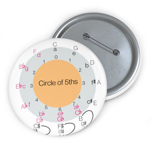 Circle of 5ths Pin Button - Music Theory Shop